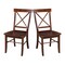 International Concepts Set of 2 X-Back Chairs with Solid Wood Seats, Espresso C581-613P - alternate 2